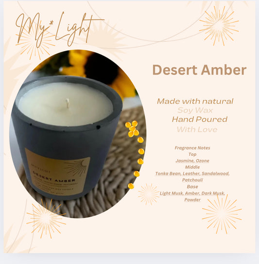 Desert Amber Soy Wax Scented Candle – 9oz (255g)