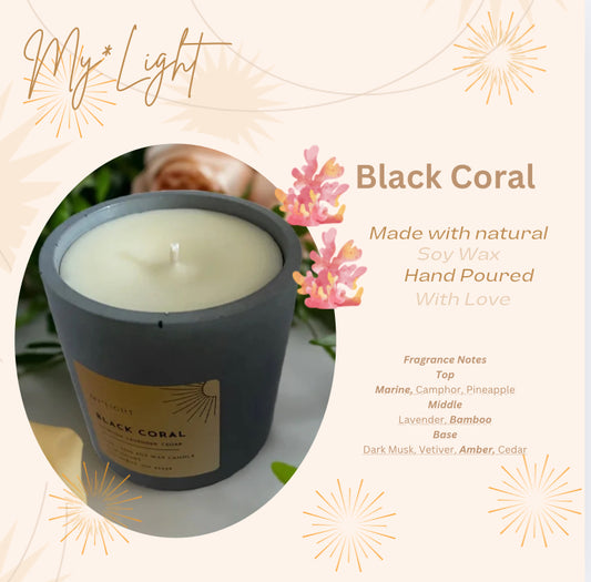 Black Coral Soy Wax Scented Candle – 9oz (255g)
