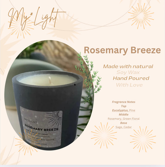 Rosemary Breeze Soy Wax Scented Candle – 9oz (255g)