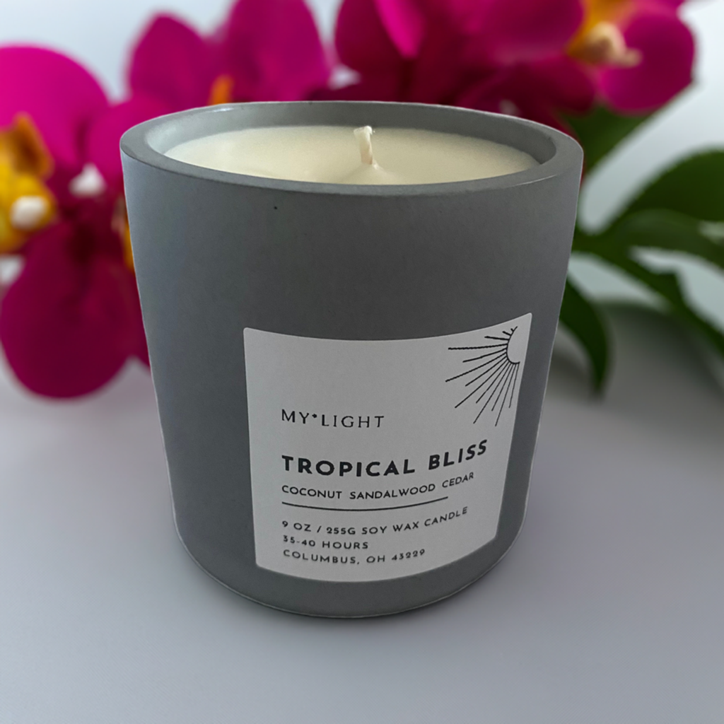 Tropical Bliss Soy Wax Scented Candle – 9oz (255g)