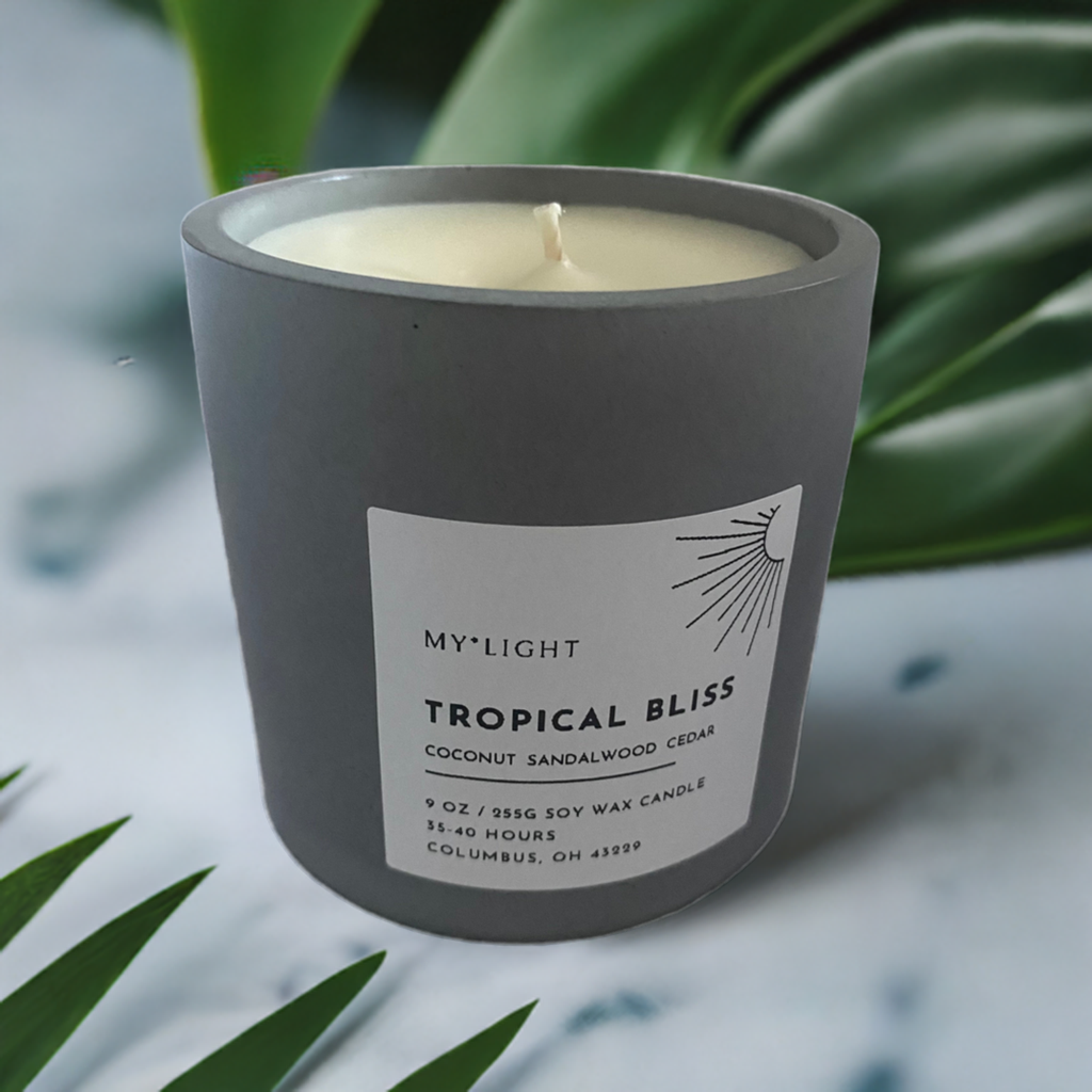 Tropical Bliss Soy Wax Scented Candle – 9oz (255g)